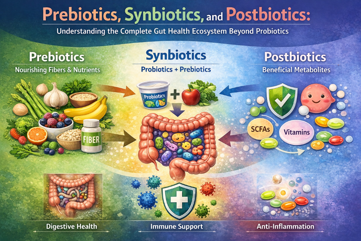 Prebiotics, Synbiotics & Postbiotics: Gut Health Ecosystem