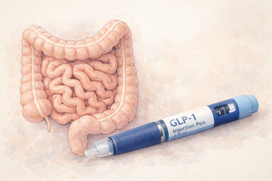 A stomach and GLP-1 medication and how ther interract.