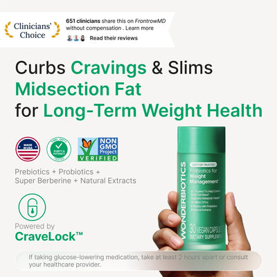 WONDERBIOTICS Probiotics for Weight Management - Supports GLP-1 Journey