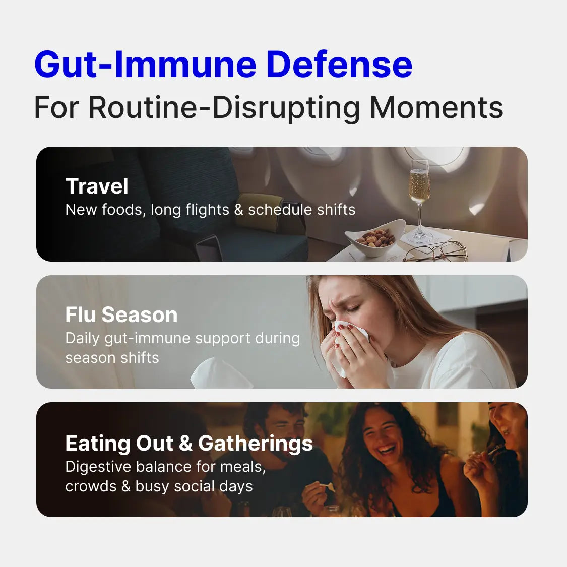 WonderBiotics gut-immune defense support for travel, flu season, and eating out
