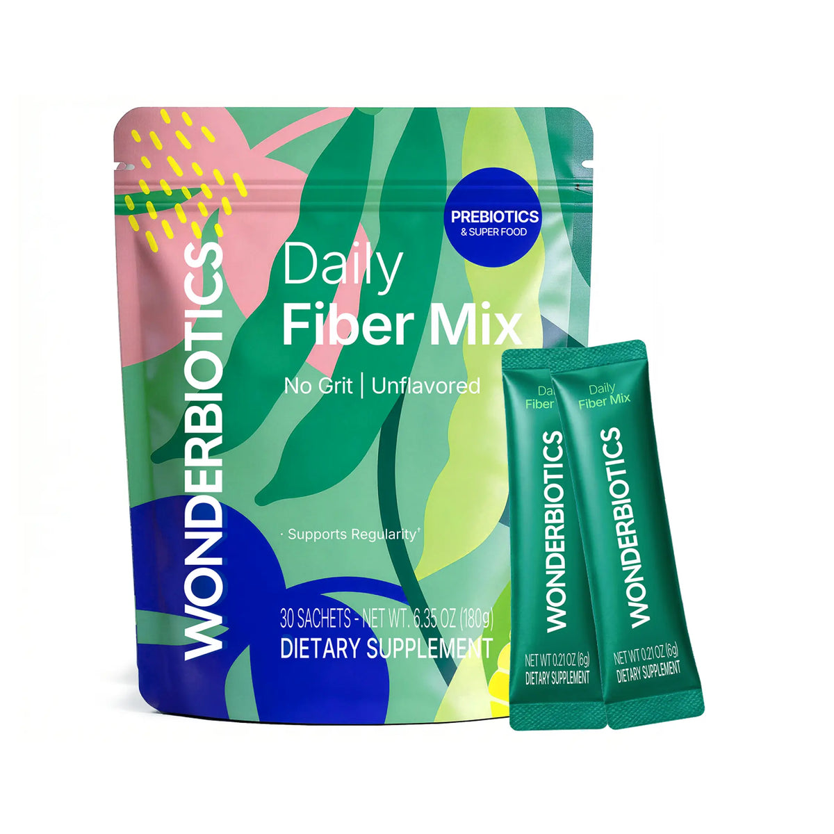 WonderBiotics Daily Fiber Mix product and routine image